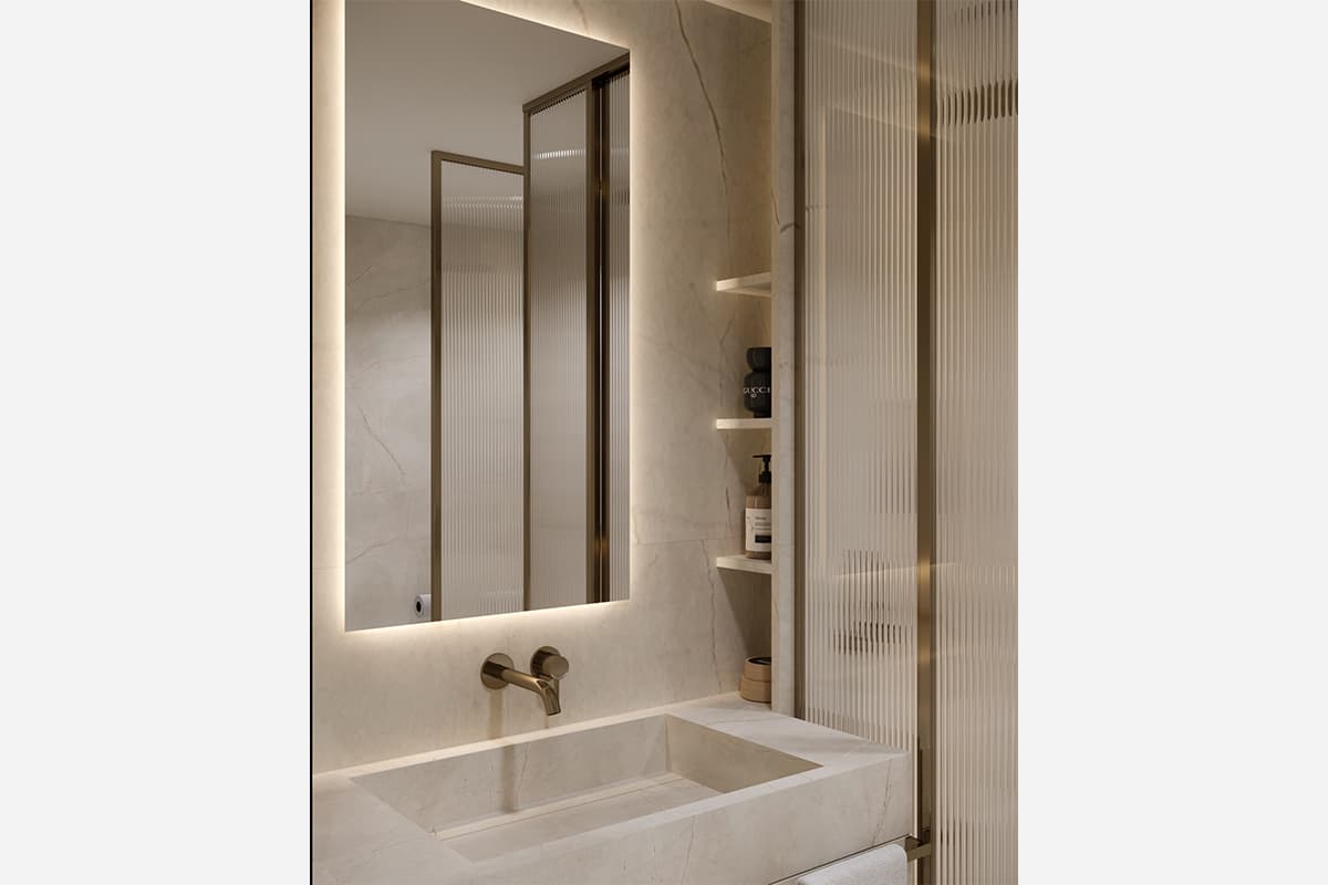 Niches with lighting in the bathroom