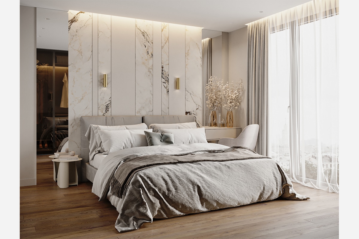 Light interior design of bedroom