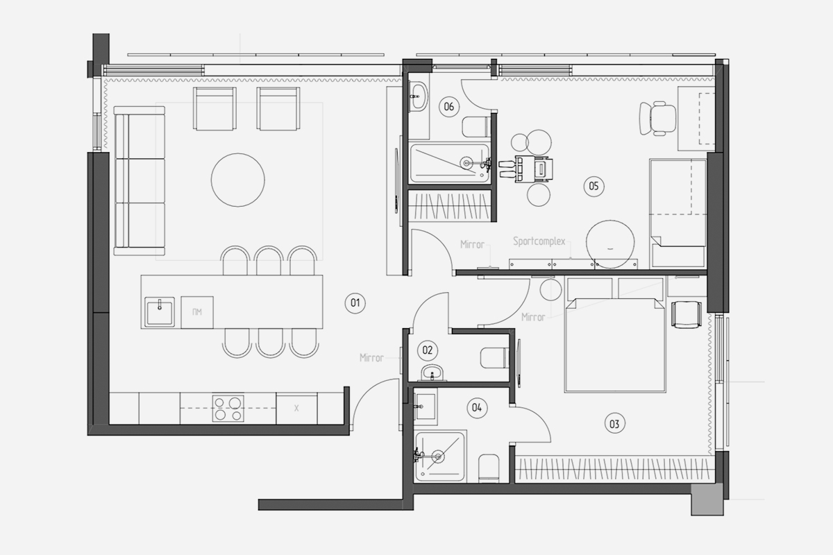 Apartment furniture layout