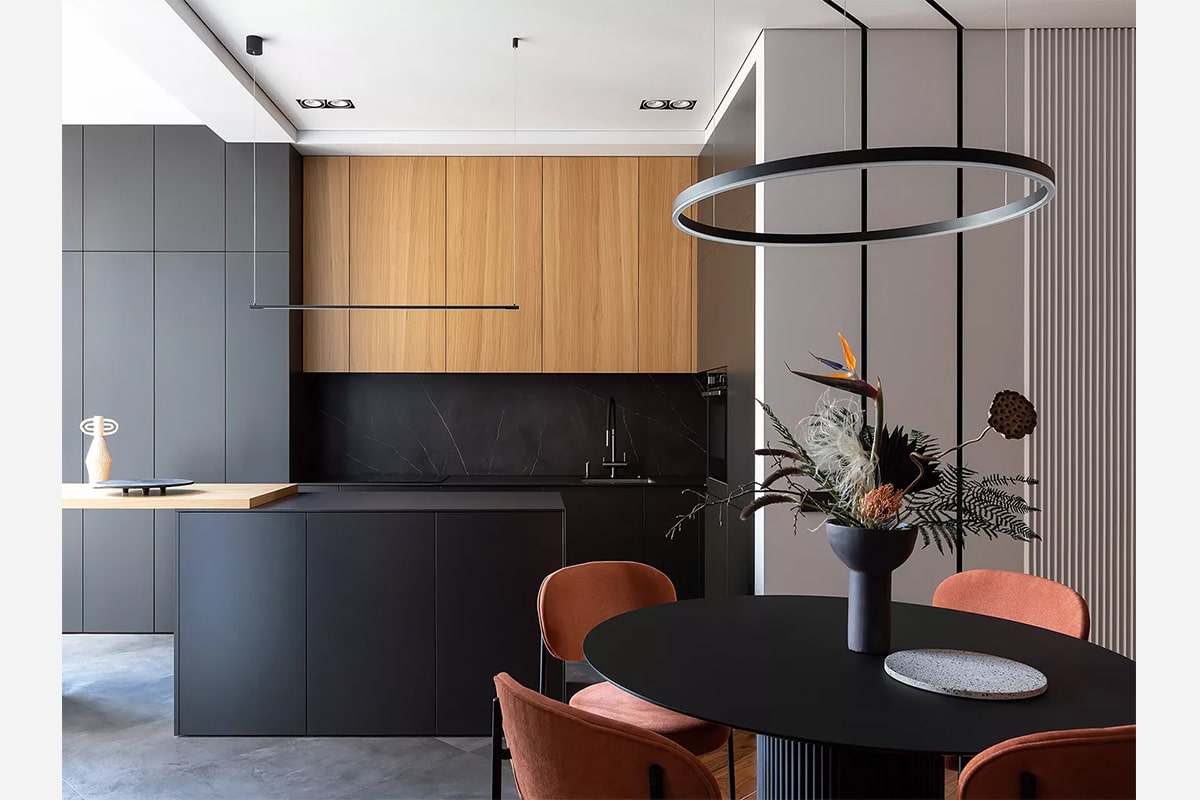 Black kitchen interior design