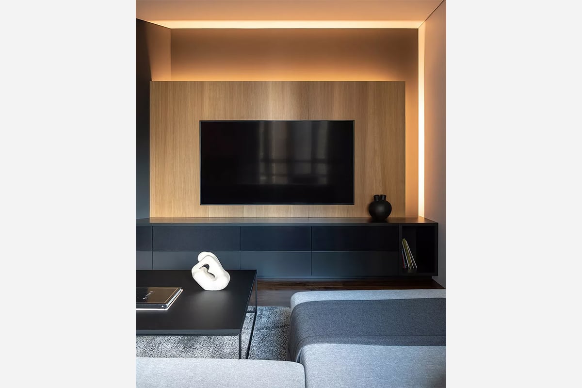 Black TV zone interior design